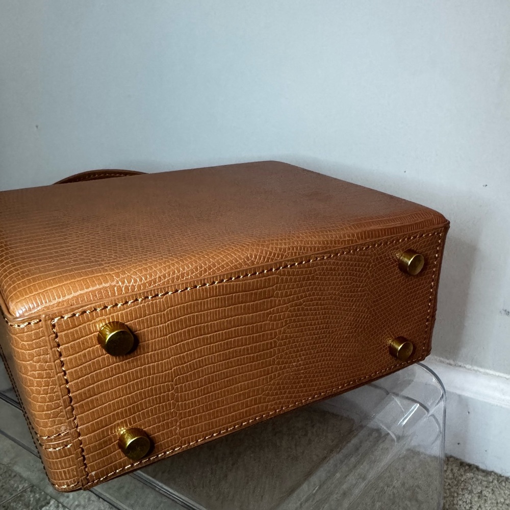 Brandon Blackwood Tan Lizard-Embossed Satchel - Picture 4 of 4